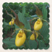 Groep van gouden damesbloemen kartonnen onderzetters (Voorkant)