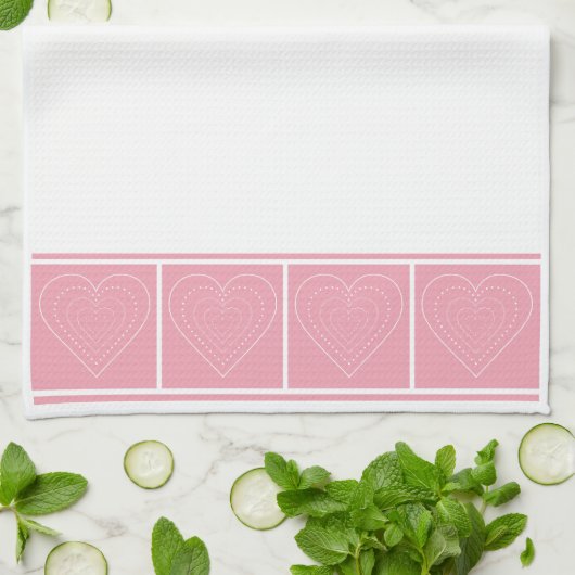 Groep van harten theedoek (Gevouwen)