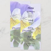 Groep van het Paarse en gele huwelijksmenu Menu (Voorkant / Achterkant)