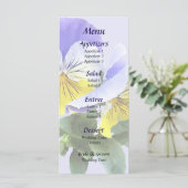 Groep van het Paarse en gele huwelijksmenu Menu (Staand voorkant)