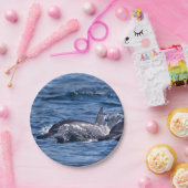 Groep van knelpuntdolfijnen papieren bordje (Feest)