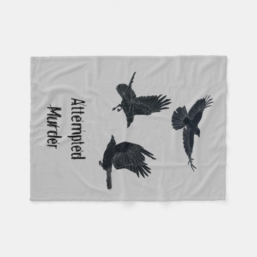 Groep van Kroes Murder Birds Black Silhouette Fleece Deken (Voorkant (Horizontaal))