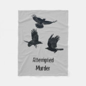 Groep van Kroes Murder Birds Black Silhouette Fleece Deken (Voorkant)