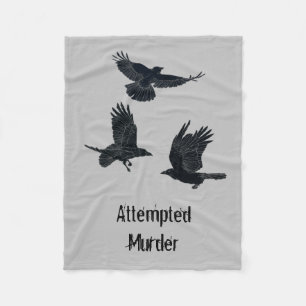 Groep van Kroes Murder Birds Black Silhouette Fleece Deken