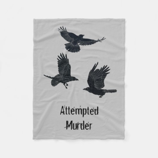 Groep van Kroes Murder Birds Black Silhouette Fleece Deken (Voorkant)