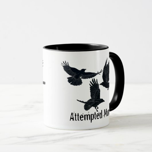 Groep van Kroes Murder Birds Black Silhouette Mok (Voorkant rechts)