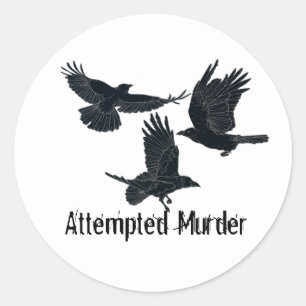 Groep van Kroes Murder Birds Black Silhouette Ronde Sticker