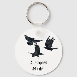 Groep van Kroes Murder Birds Black Silhouette Sleutelhanger