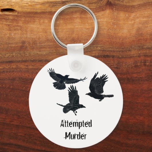 Groep van Kroes Murder Birds Black Silhouette Sleutelhanger (Achterkant)