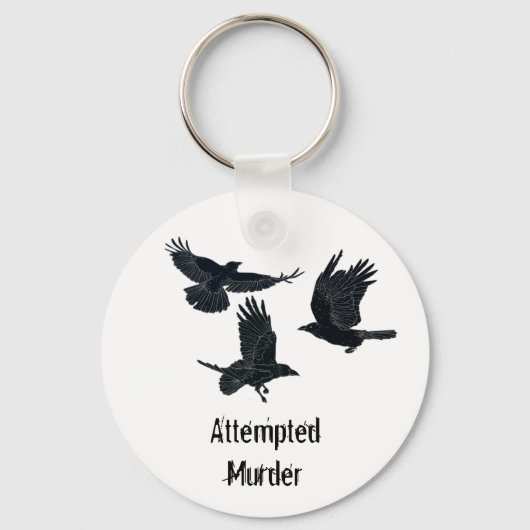 Groep van Kroes Murder Birds Black Silhouette Sleutelhanger (Voorkant)