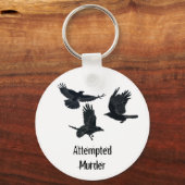 Groep van Kroes Murder Birds Black Silhouette Sleutelhanger (Voorkant)