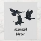 Groep van Kroes Murder Birds Black Silhouette Wijn Etiket (Enkel label)