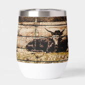 Groep van Longhorns die in Gebied Noodlijdend Hout (Achterkant)