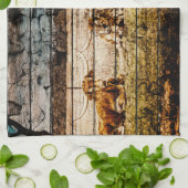 Groep van Longhorns die in Gebied Noodlijdend Hout Theedoek (Gevouwen)