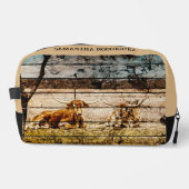 Groep van Longhorns die in Gebied Noodlijdend Hout Toilettasje (Voorkant)