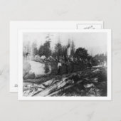 Groep van Lumberjacks op grote logboekfoto's Briefkaart (Voorkant / Achterkant)