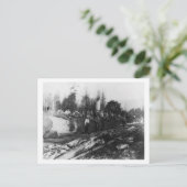 Groep van Lumberjacks op grote logboekfoto's Briefkaart (Staand voorkant)