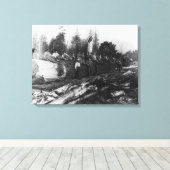 Groep van Lumberjacks op grote logboekfoto's Canvas Afdruk (Insitu (Houten vloer))