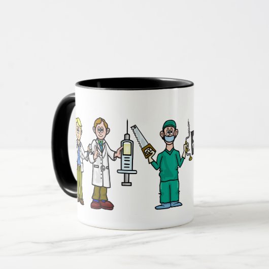 Groep van mannelijke artsen Koffie-Mok Mok (Voorkant links)