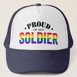 Groep van mijn Gay Soldaat Rainbow Flag Trucker Pet