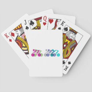 Groep van motorrijders pokerkaarten