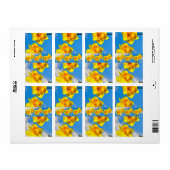 Groep van narcissen gouden medaille bloemen etiket (Full Sheet)