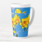 Groep van narcissen gouden medaille bloemen latte mok (Rechterhoek)