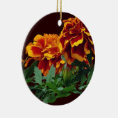 Groep van Oranje goudsbloemen met gele tips Keramisch Ornament (Rechts)