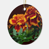 Groep van Oranje goudsbloemen met gele tips Keramisch Ornament (Links)