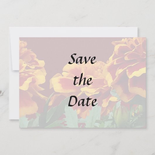 Groep van Oranje goudsbloemen met gele tips Save The Date (Achterkant)
