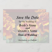 Groep van Oranje goudsbloemen met gele tips Save The Date (Voorkant / Achterkant)
