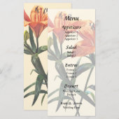 Groep van oranje lelies menu (Voorkant / Achterkant)