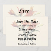 Groep van oranje lelies save the date (Voorkant / Achterkant)