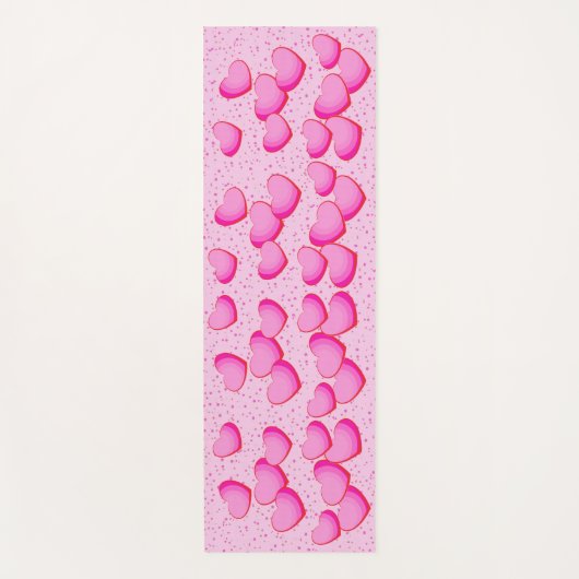 Groep van  schoppen van roze Stippen Yogamat (Voorkant)