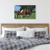 Groep van verfpaarden canvas afdruk (Insitu (Slaapkamer))