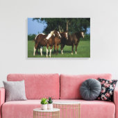 Groep van verfpaarden canvas afdruk (Insitu (Woonkamer))