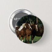 Groep van verfpaarden ronde button 5,7 cm (Voorkant /achterkant)
