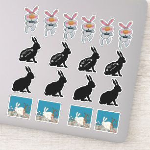 Groep van verschillende paasbonnen: White Black Sticker