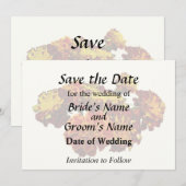 Groep van verschillende soorten Marigolds Save The Date (Voorkant / Achterkant)