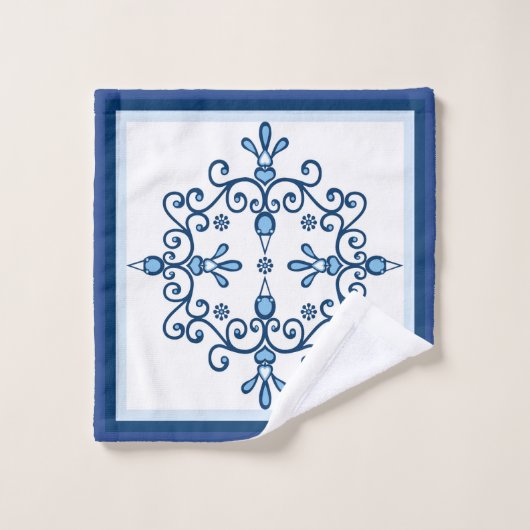 Groep van vier Blauwe vogels of liefdesvogels Bad Handdoek (Wasdoekje)