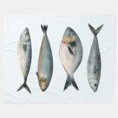 Groep van vier vissen fleece deken (Voorkant (Horizontaal))