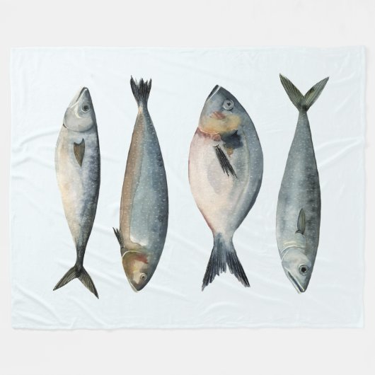 Groep van vier vissen fleece deken (Voorkant (Horizontaal))