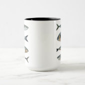 Groep van vier vissen mok (Midden)