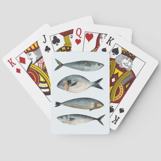 Groep van vier vissen pokerkaarten (Achterkant)