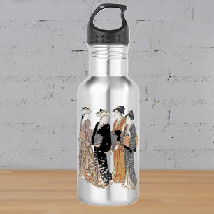 Groep van Vintage Japanse Geisha Vrouwen Waterfles