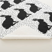 Groep van Zittende zwarte Silhouette Konijnen Stip Sherpa Deken (3/4)