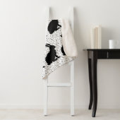 Groep van Zittende zwarte Silhouette Konijnen Stip Sherpa Deken (In situ)