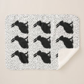 Groep van Zittende zwarte Silhouette Konijnen Stip Sherpa Deken (Voorkant (horizontaal))