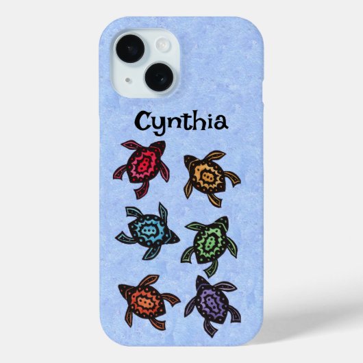 Groep van Zwarte Abstracte schildpadden Kleurrijke Case-Mate iPhone Case (Achterkant)