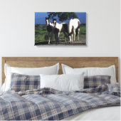 Groep verf paarden canvas afdruk (Insitu (Slaapkamer))